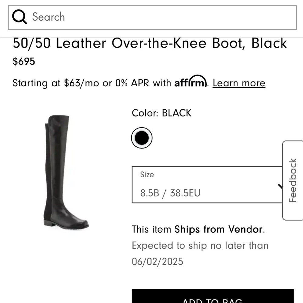 Stuart Weissman  beautiful Blk leatherTall  Boots Size 10  BRAND NEW $750 New 🌸 - Picture 5 of 12